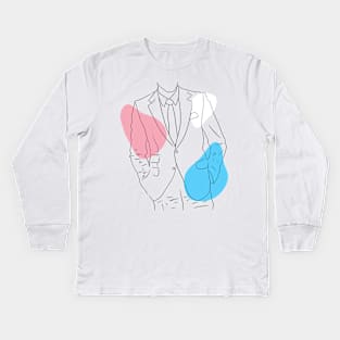 trans man illustration Kids Long Sleeve T-Shirt